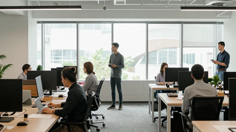 Cuál es la estructura y funciones de RRHH en Bimbo 7 Espacio moderno, equipo diverso y luz natural