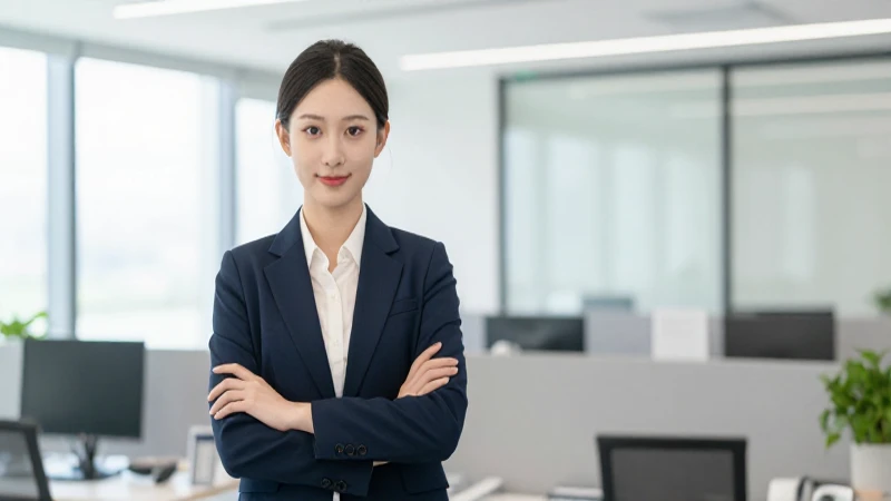 Ejecutivo corporativo en oficina iluminada naturalmente
