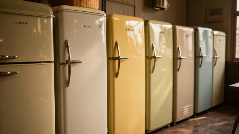 Cuál es la historia de los refrigeradores a través del tiempo 7 Refrigeradores antiguos iluminados con luz cinematográfica