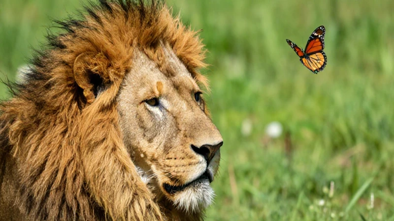 León vibrante en foto realista con luz