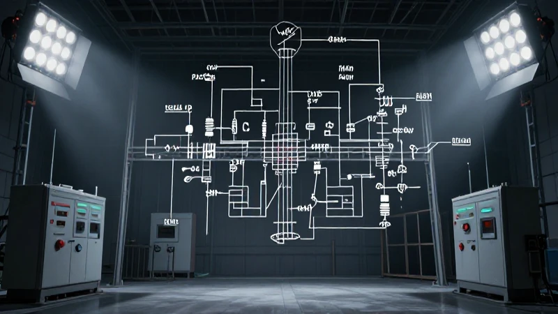 Esquema eléctrico con iluminación dramática