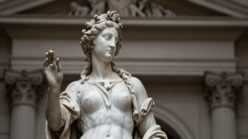 Escultura renacentista con arquitectura clásica suave