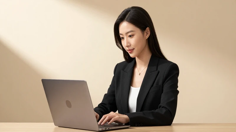 Mujer de negocios trabajando con luz cálida