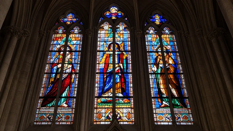 Línea del tiempo del arte gótico: Explorando su Evolución 8 Vitral gótico con luz dramática
