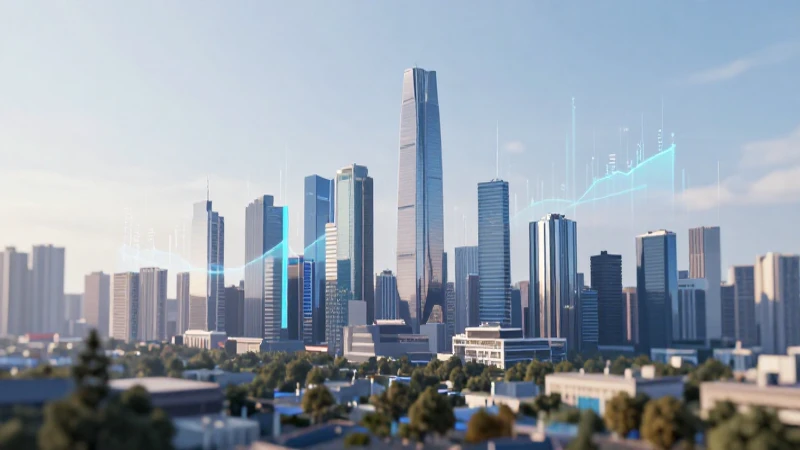 Qué abarca el sector cuaternario en un mapa económico 3 Ciudad moderna con datos e iluminación suave