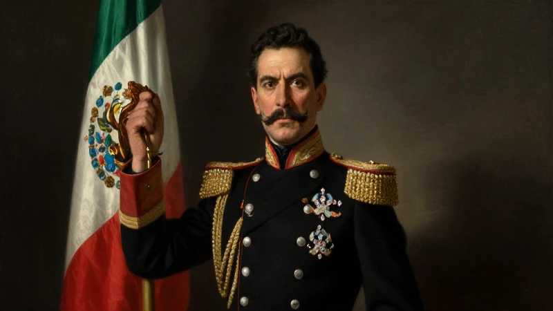 Huerta, bandera mexicana, estilo histórico dramático