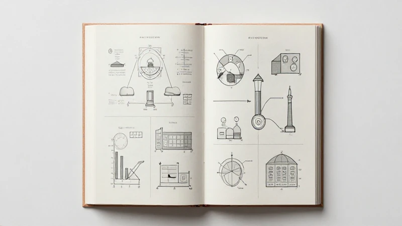 Libro abierto con luz suave y diagrama