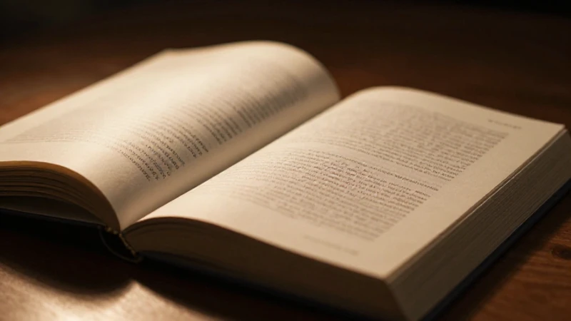 Libro abierto, luz cálida, enfoque suave