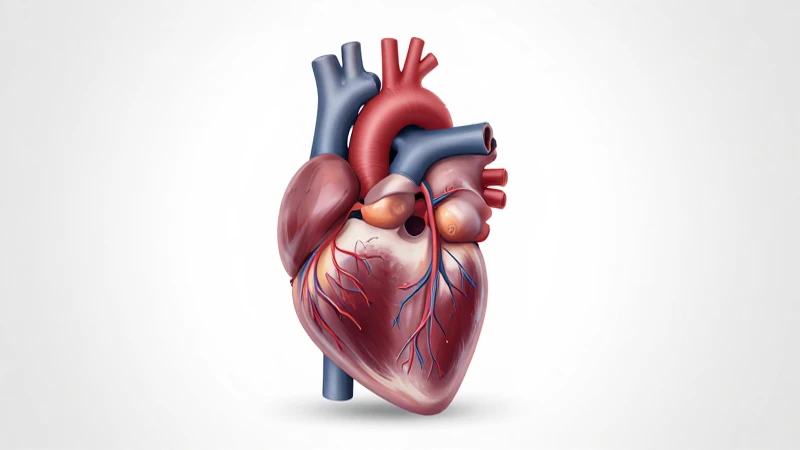 Corazón humano con red vascular anatómica