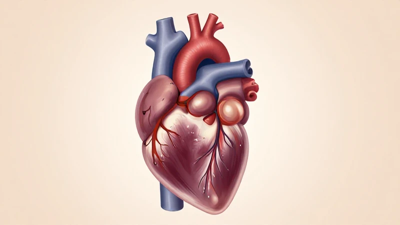 Corazón humano ilustrado con detalle anatómico