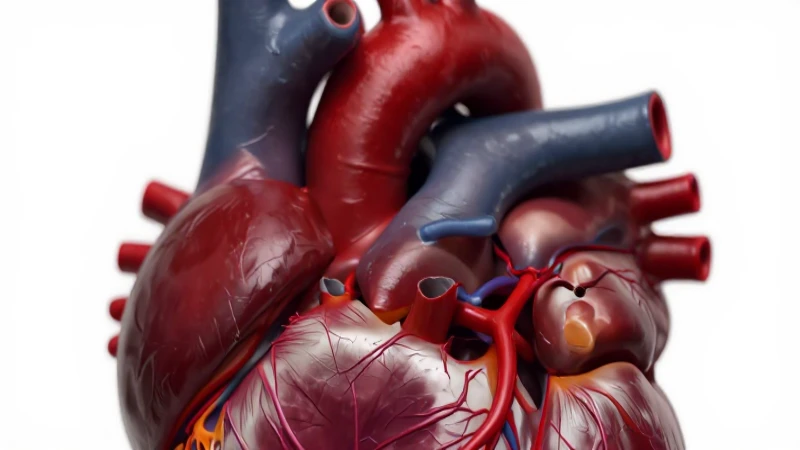 Corazón humano anatómico con iluminación dramática