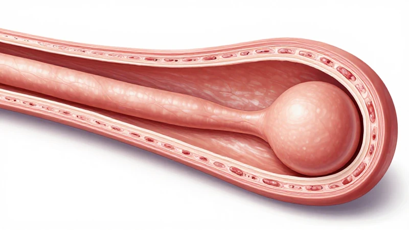 Ilustración anatómica detallada de fibras musculares lisas