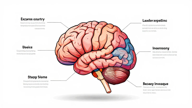 Diagrama cerebral colorido con luz brillante