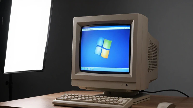 Monitor antiguo con interfaz Windows 1.0