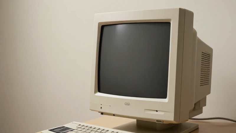 Monitor antiguo, disco flexible y luz suave