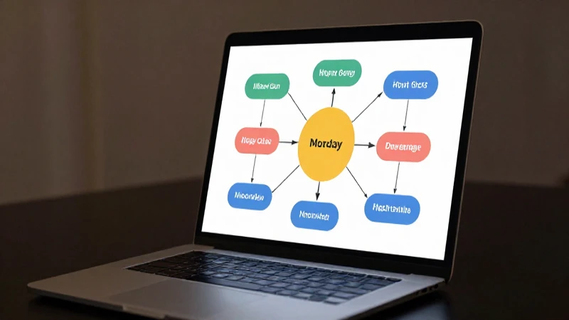 Laptop con mapa mental e iluminación suave
