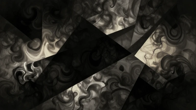 Arte abstracto con sombras dramáticas e tinta