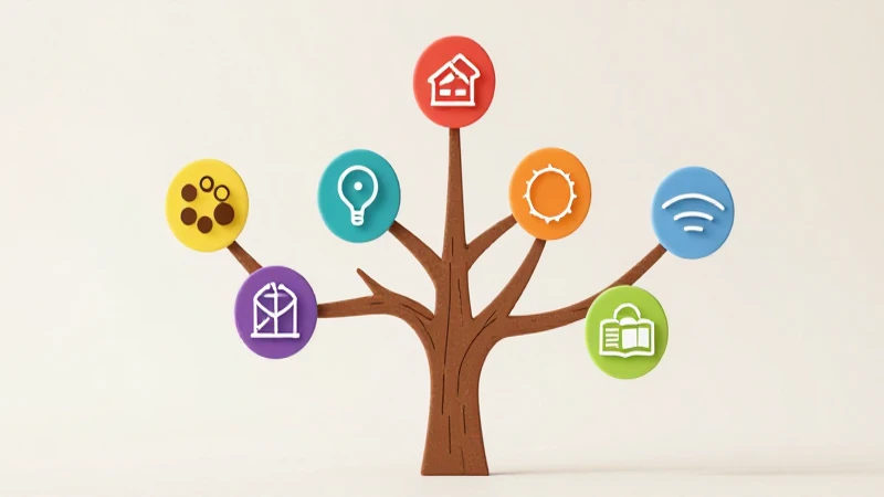 Esquema Tallo: Una Herramienta Fundamental en el Aprendizaje 6 Árbol ramificado con iconos educativos vibrantes