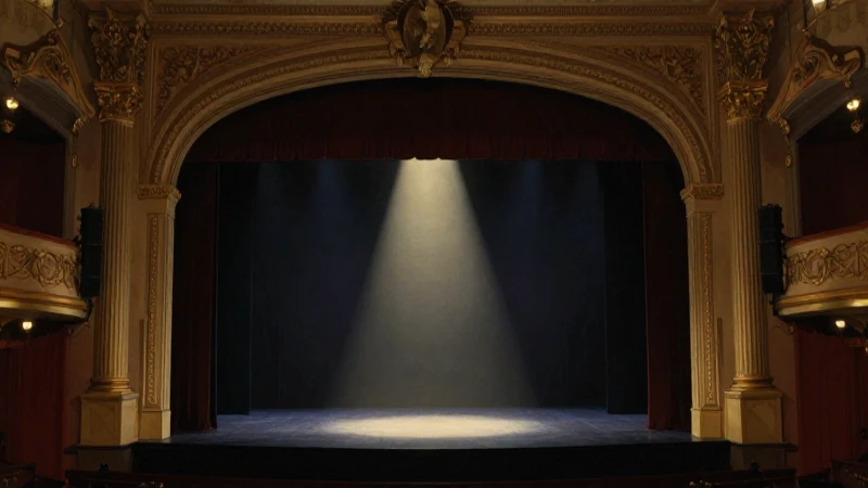 Teatro victoriano: escenario con luz dramática