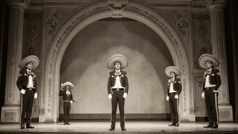 Actores mexicanos en escena teatral antigua