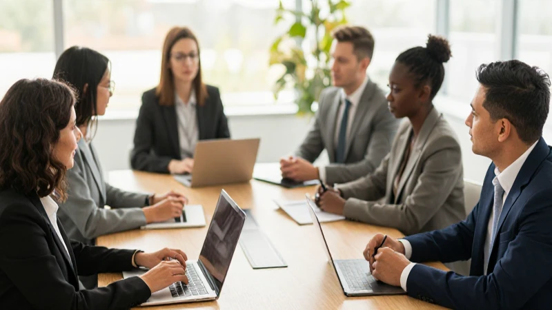 Ejecutivos reunidos, ambiente corporativo profesional