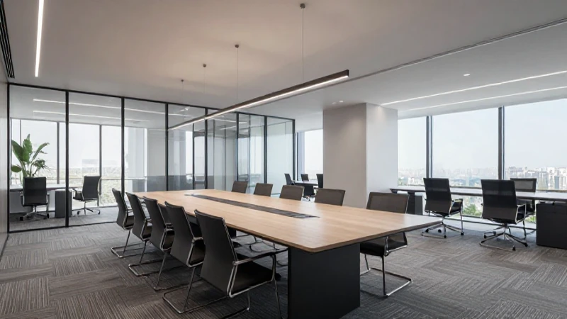 Espacio corporativo moderno con diseño minimalista