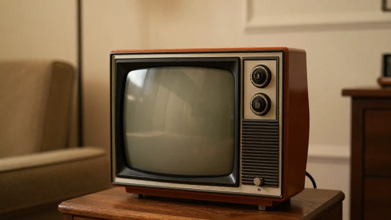 Televisión vintage en sala cálida