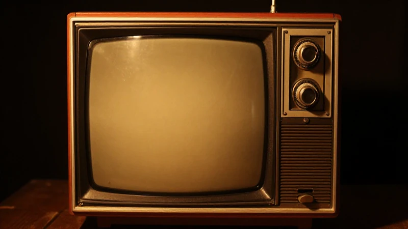 Televisor antiguo resalta cálida luz vintage