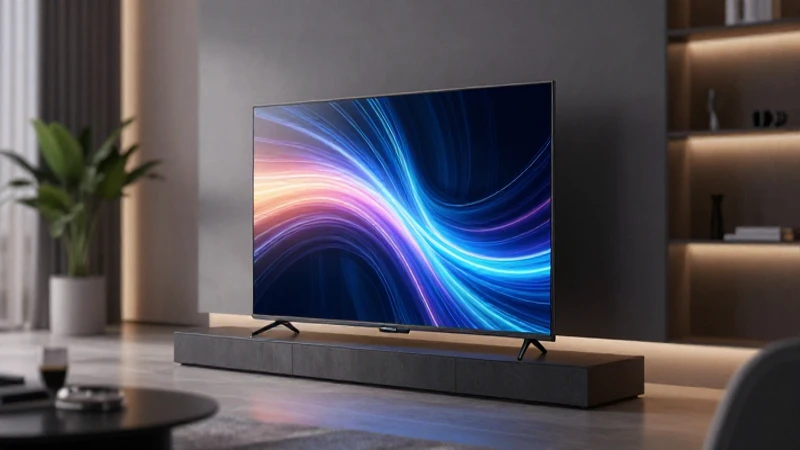 Televisor futurista ilumina sala moderna con nitidez