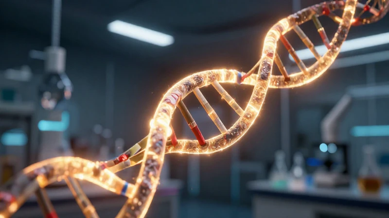 Teoría quimiosintética: Línea de tiempo y propuestas clave 8 ADN brillante en laboratorio futurista se destaca
