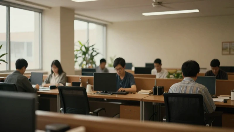 Oficina académica cálida, suave y desenfocada