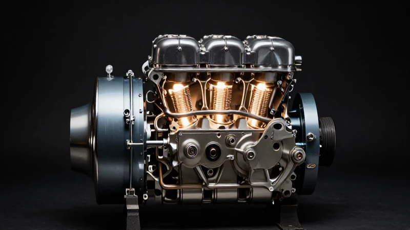Motor antiguo revelado con luz dramática