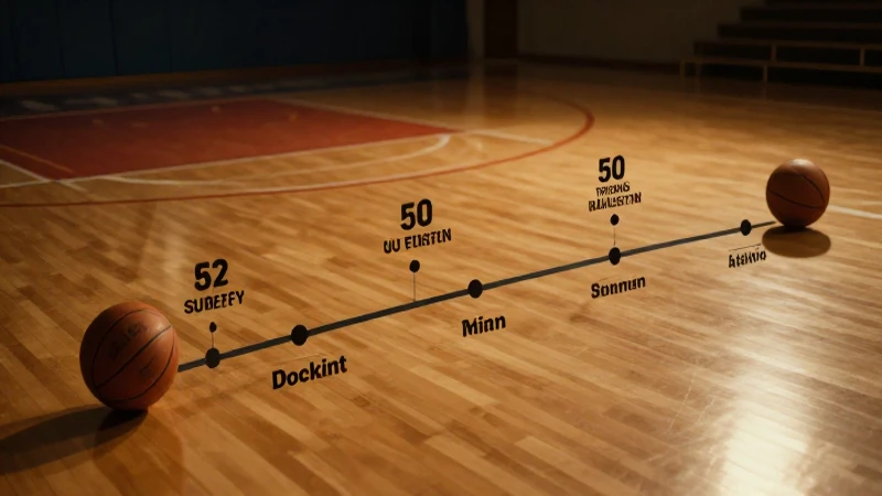 Cancha retro de baloncesto con iluminación cinematográfica
