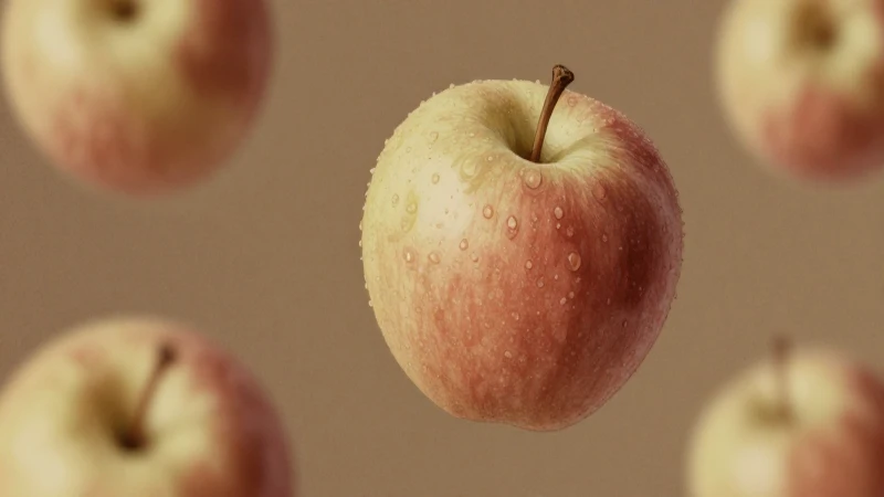 Manzana cayendo en ilustración vintage sepia