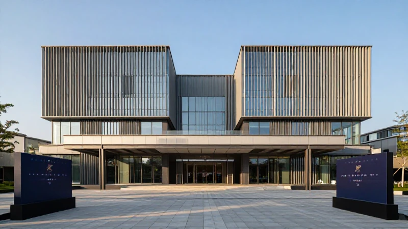 Arquitectura moderna bajo luz dorada inaugurada