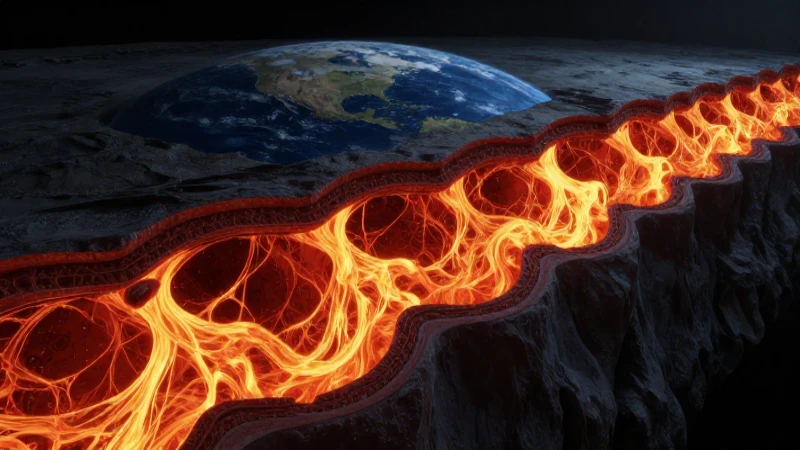 Manto terrestre simulado con flujo de magma
