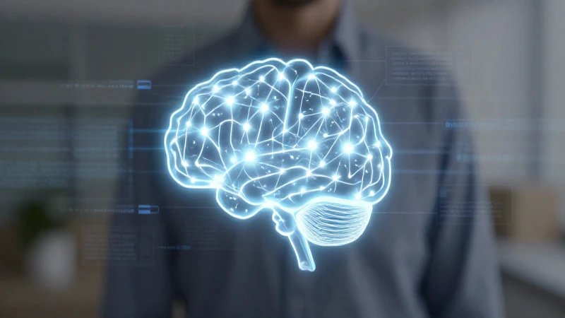 Cerebro futurista con conexiones brillantes e irisas