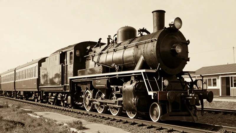 Cuál es la línea del tiempo de la historia de Tizayuca, Hidalgo 6 Locomotora a vapor sobre vías, luz dorada