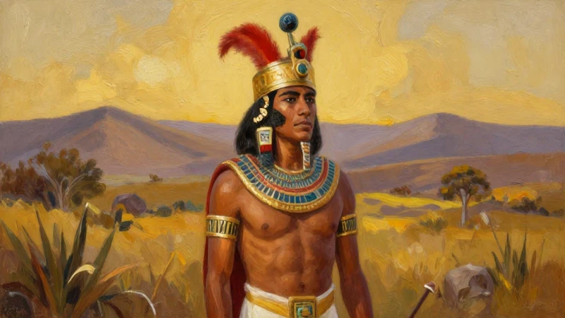 Cuál es la línea del tiempo de la historia de Tizayuca, Hidalgo 3 Guerrero azteca en paisaje dorado al óleo