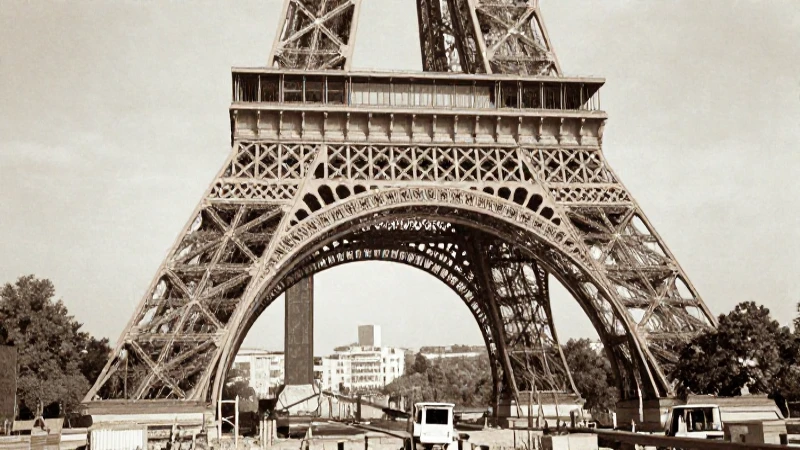Sabes la historia de la Torre Eiffel en una línea del tiempo 3 Fotografía antigua: Torre Eiffel en construcción