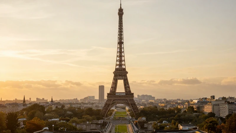 Sabes la historia de la Torre Eiffel en una línea del tiempo 4 La Torre Eiffel resalta al atardecer panorámico