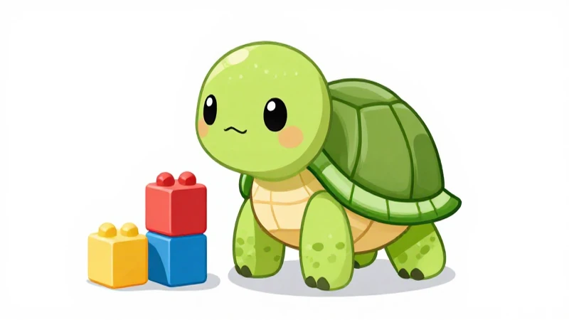 Bonita ilustración del personaje tortuga, alegre y brillante