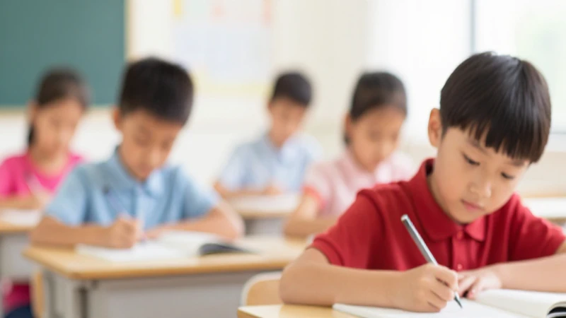 Niños aprenden con luz suave y desenfocada