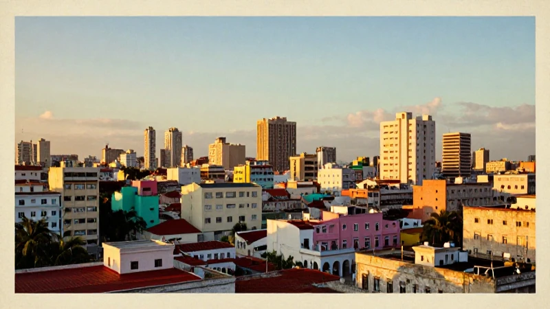 Havana vibrante al atardecer, estilo postal antiguo