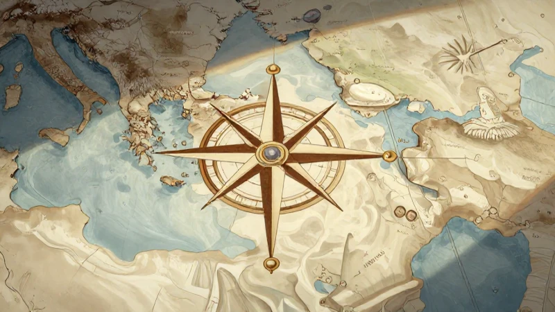 Mapa griego antiguo con luz suave
