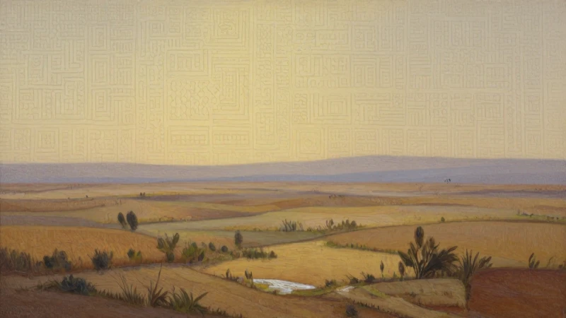 Paisaje chibcha antiguo, textil dorado etéreo