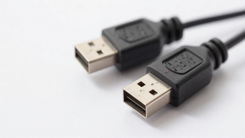 Conectores USB con luz brillante y enfoque nítido