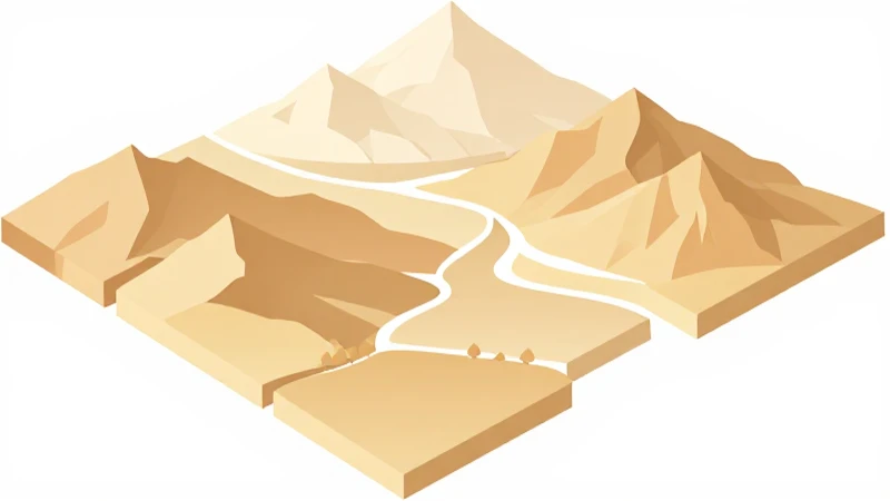 Ilustración vectorial limpia de paisaje diverso