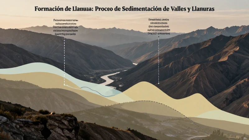 Paisaje montañoso con valle fluvial lejano