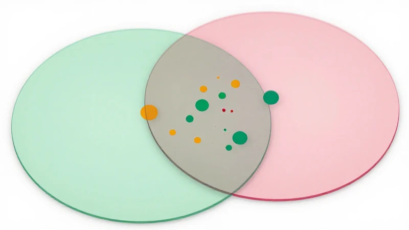 Esquema Venn: una herramienta para la visualización de conjuntos 4 Diagramas de Venn superpuestos, datos coloridos, luz suave